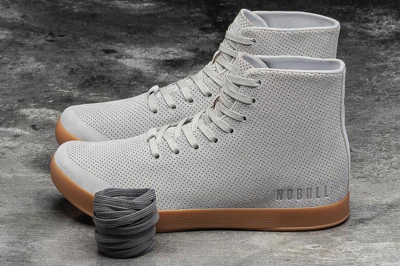 Dark / Grey Nobull High-Top Arctic Gum Suede Men's Trainers | CA J1411P